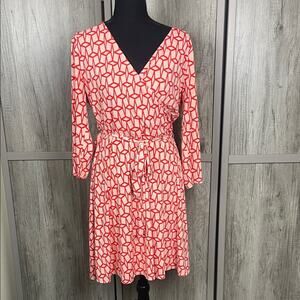 41 Hawthorn stitch fix geo diamond abstract belted dress women's L